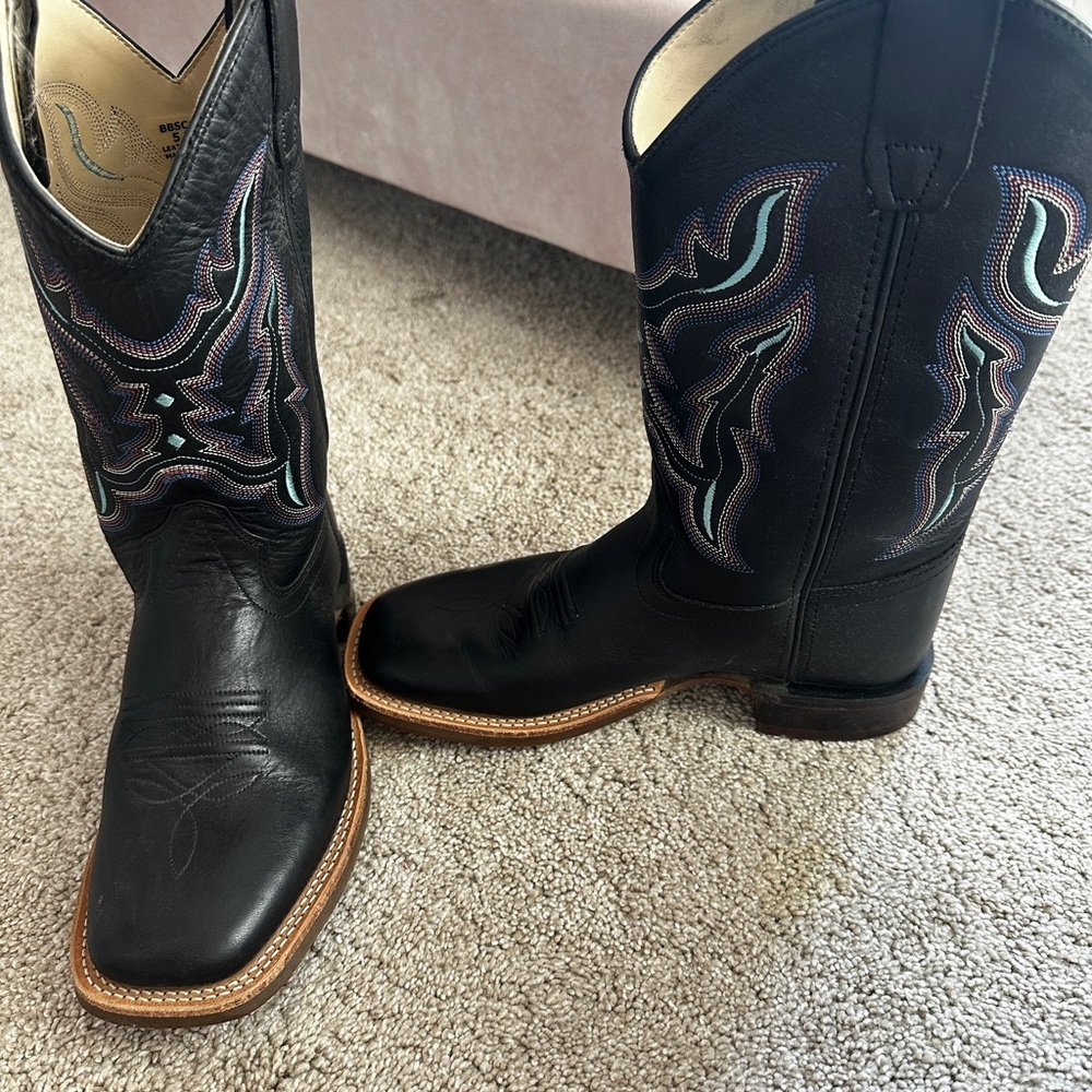 Ariat Kids Black Boots with Colorful Stitching